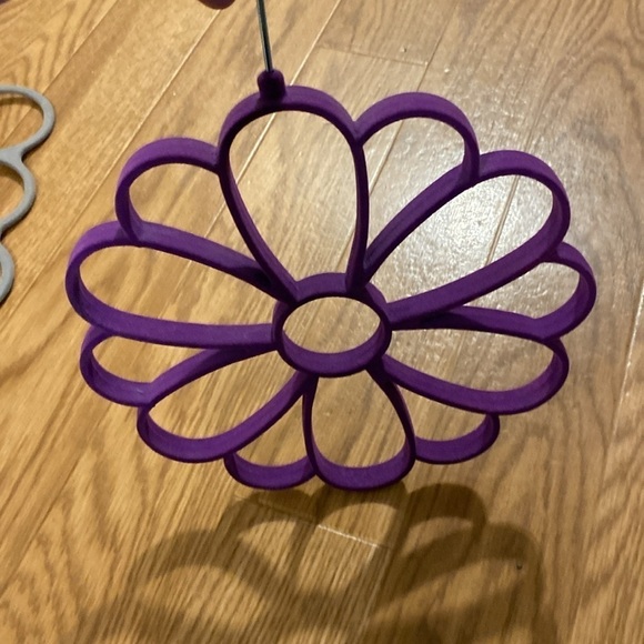 Grey & Purple Velvet  Feel Scarf Belt Tie Holders (Set of 2) - Picture 5 of 7